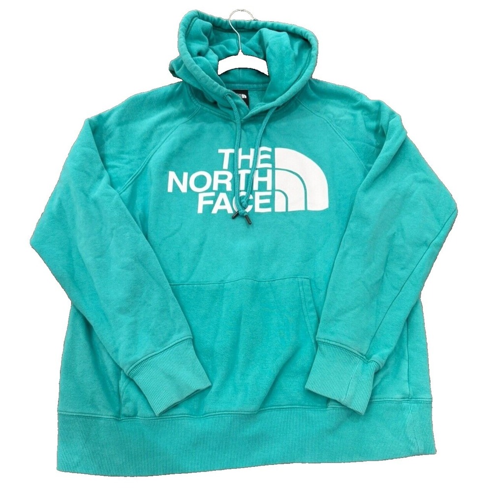 The North Face Women's Size Medium Pullover Hoodie Sweatshirt Green and White
